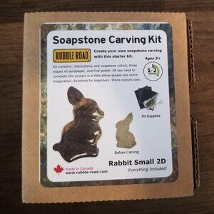 Soapstone Carving Kit - Rabbit - Stone Colours Vary